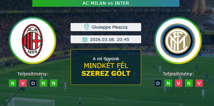 AC Milan - Inter 08.03.2026. Tippek Serie A