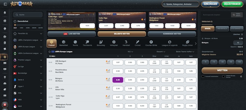 AstroMania Sportwetten