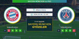 Bayern München - PSG 06.05.2026. Tippek Bajnokok Ligája