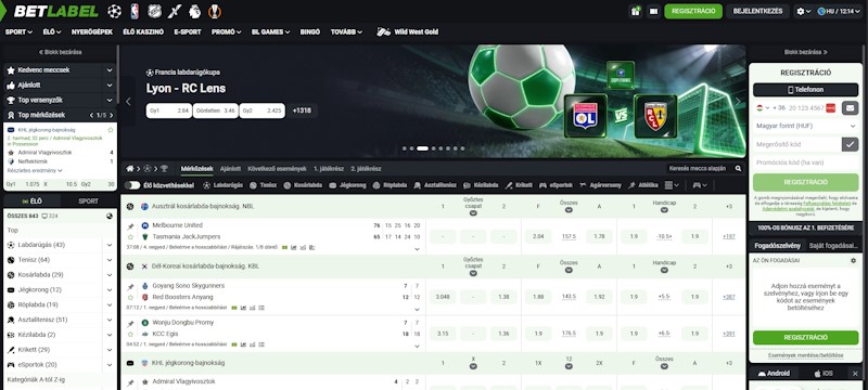 BetLabel sportfogadás