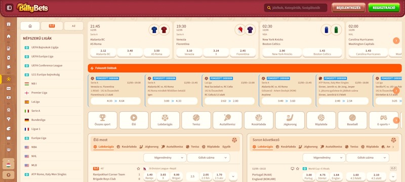 BillyBets sportfogadás