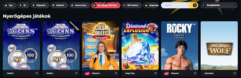 Boomerang kaszinó nyerőgépes játékok