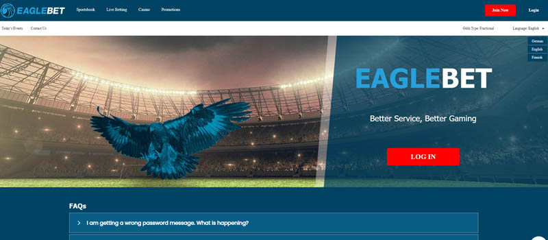 EagleBet sportfogadás weboldal