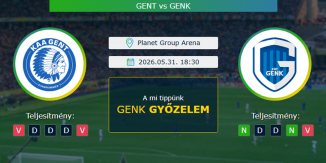 Gent - Genk 31.05.2026. Tippek Jupiler League