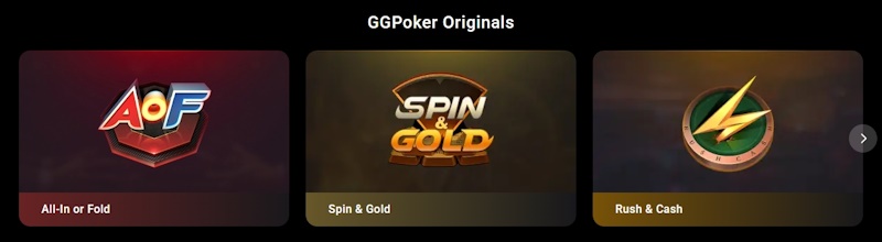 GGPoker eredeti játékok