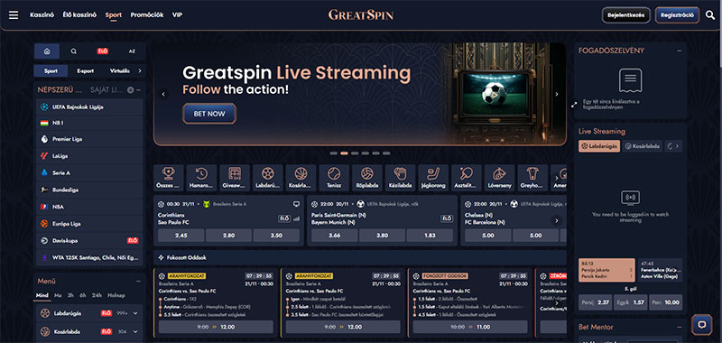 Greatspin sportfogadás