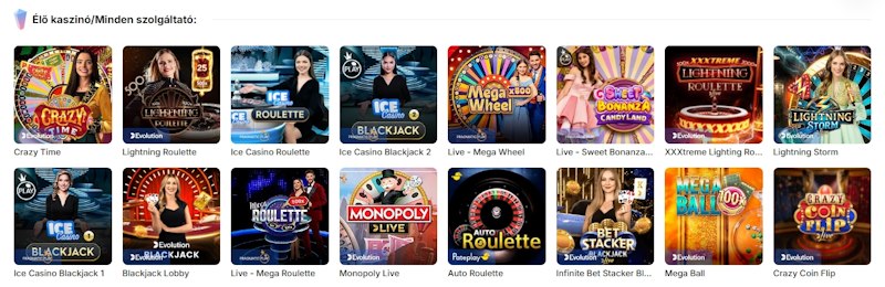 Ice kaszinó élő játékok