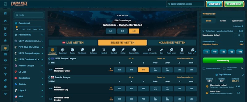 Larabet Sportwetten