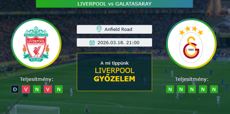 Liverpool - Galatasaray 18.03.2026. Tippek Bajnokok Ligája