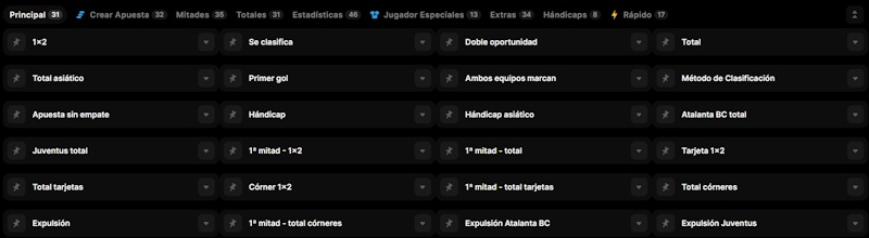 Mercados de apuestas Lucky Gem