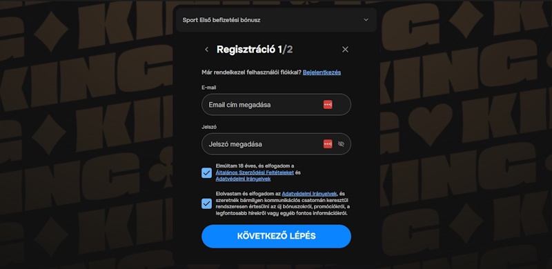 Mr Punter regisztráció