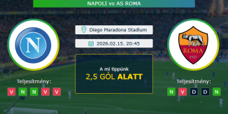 Napoli - AS Roma 15.02.2026. Tippek Serie A