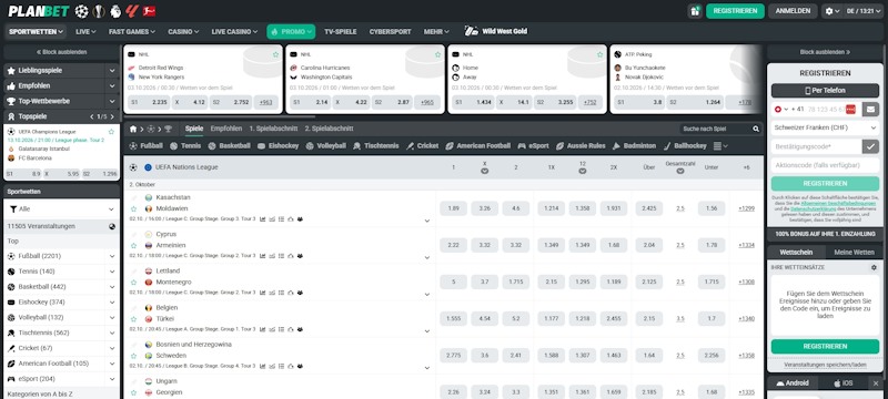 Planbet Sportwetten