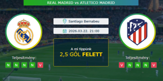 Real Madrid - Atletico Madrid 22.03.2026. Tippek LaLiga