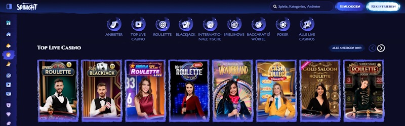 Spinight Casino Live Spiele