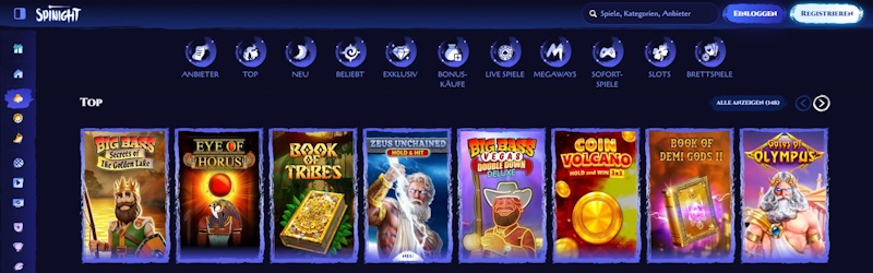 Spinight Casino Top Spiele
