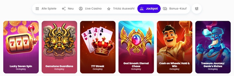 Trickz Casino Jackpot Spiele