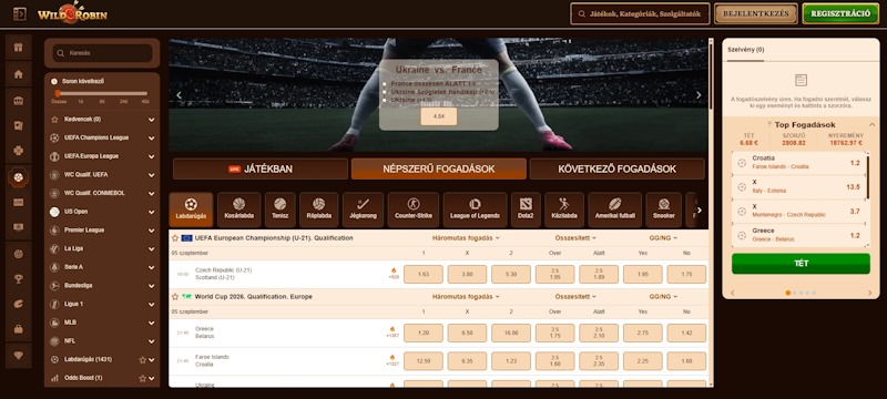 WildRobin sportfogadás