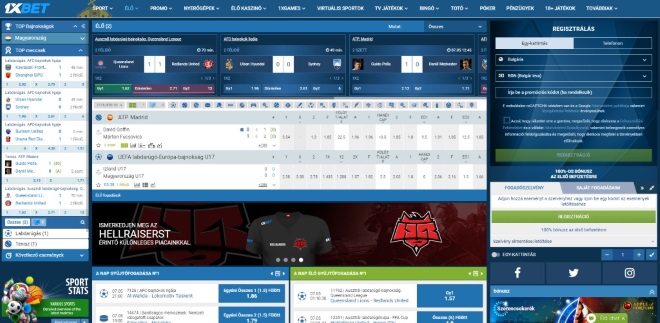 Fogadj élő sporteseményekre az 1xBet-nél