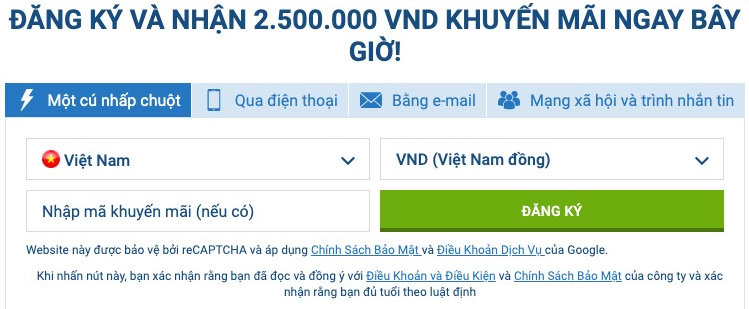 Hướng dẫn đăng ký tài khoản 1xBet