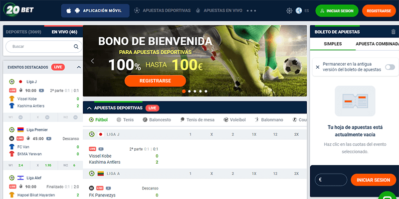 20Bet apuestas deportivas