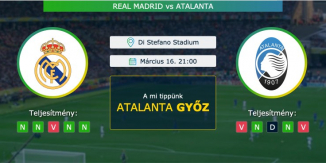 Real Madrid – Atalanta 16.03.2021 Tippek Bajnokok Ligája