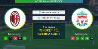 AC Milan - Liverpool 17.09.2024. Tippek Bajnokok Ligája