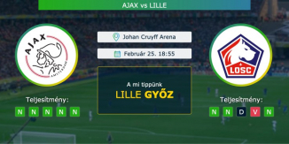 Ajax – Lille 25.02.2021 Tippek Europa Liga