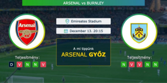 Arsenal – Burnley 13.12.2020 Tippek Premier League