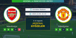 Arsenal - Manchester United 04.12.2024. Tippek Premier League