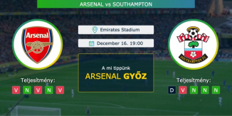 Arsenal – Southampton 16.12.2020 Tippek Premier League