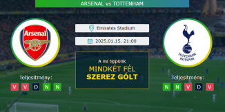 Arsenal - Tottenham 15.01.2025. Tippek Premier League