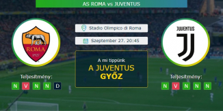 AS Roma - Juventus 27.09.2020 Tippek Serie A