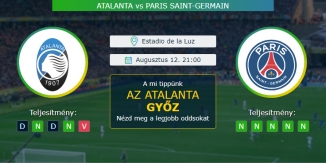 Atalanta - Paris Saint-Germain 12.08.2020 Tippek Bajnokok Ligája