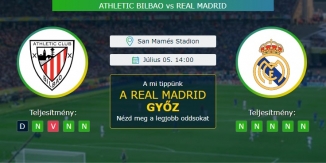 Athletic Bilbao - Real Madrid 05.07.2020 Tippek La Liga