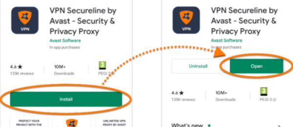 Avast VPN alkalmazásra