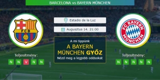 Barcelona - Bayern München 14.08.2020 Tippek Bajnokok Ligája