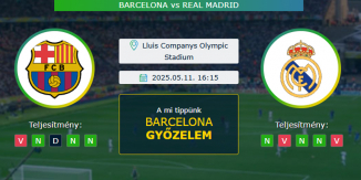 Barcelona - Real Madrid 11.05.2025. Tippek LaLiga