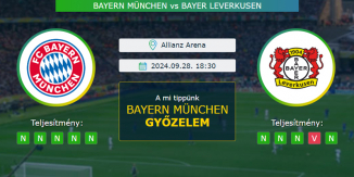 Bayern München - Bayer Leverkusen 28.09.2024. Tippek Bundesliga