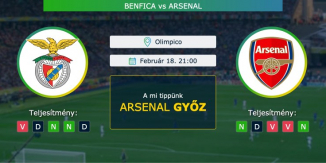 Benfica – Arsenal 18.02.2021 Tippek Europa Liga