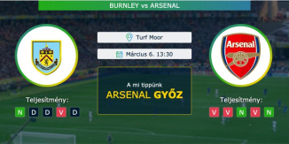 Burnley – Arsenal 06.03.2021 Tippek Premier League