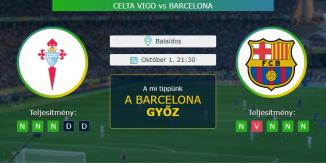 Celta Vigo - Barcelona 01.10.2020 Tippek La Liga