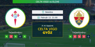 Celta Vigo – Elche 12.02.2021 Tippek La Liga