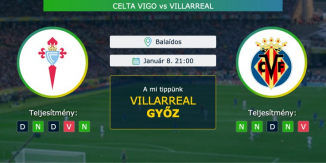 Celta Vigo – Villarreal 08.01.2021 Tippek La Liga