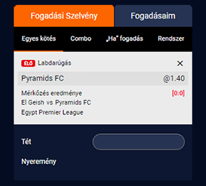 Dreambet fogadószelvény