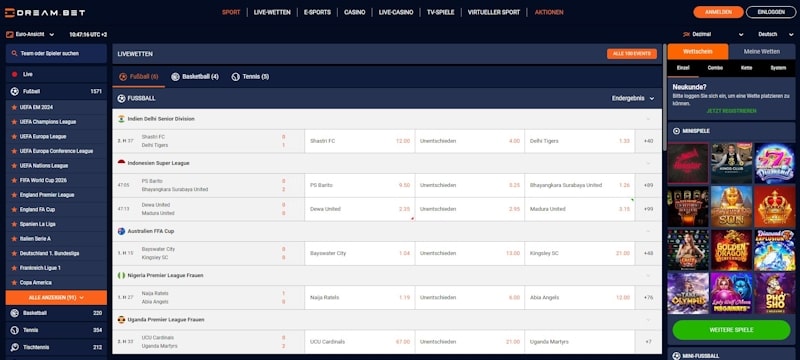 Dreambet Sportwetten