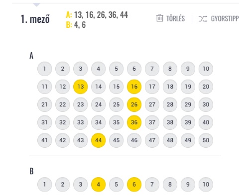 normál euro jackpot szelvényen