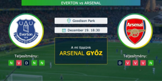 Everton – Arsenal 19.12.2020 Tippek Premier League