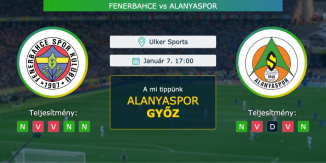 Fenerbahce – Alanyaspor 07.01.2021 Tippek Török bajnokság