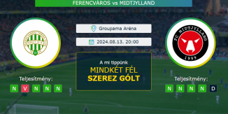 Ferencváros - Midtjylland 13.08.2024. Tippek Bajnokok Ligája